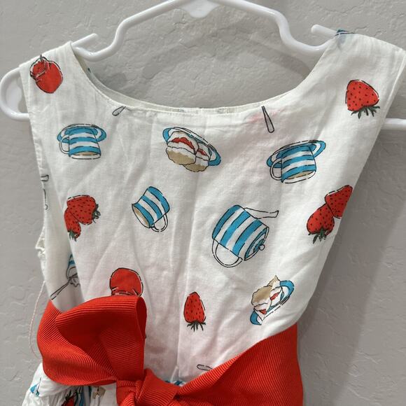 Joules Strawberry Shortcake Red Bow Dress - Picture 2 of 8
